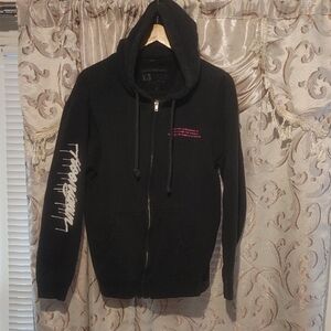 HOONIGAN Black Zip Hoodie with Sleeve Script MEDIUM